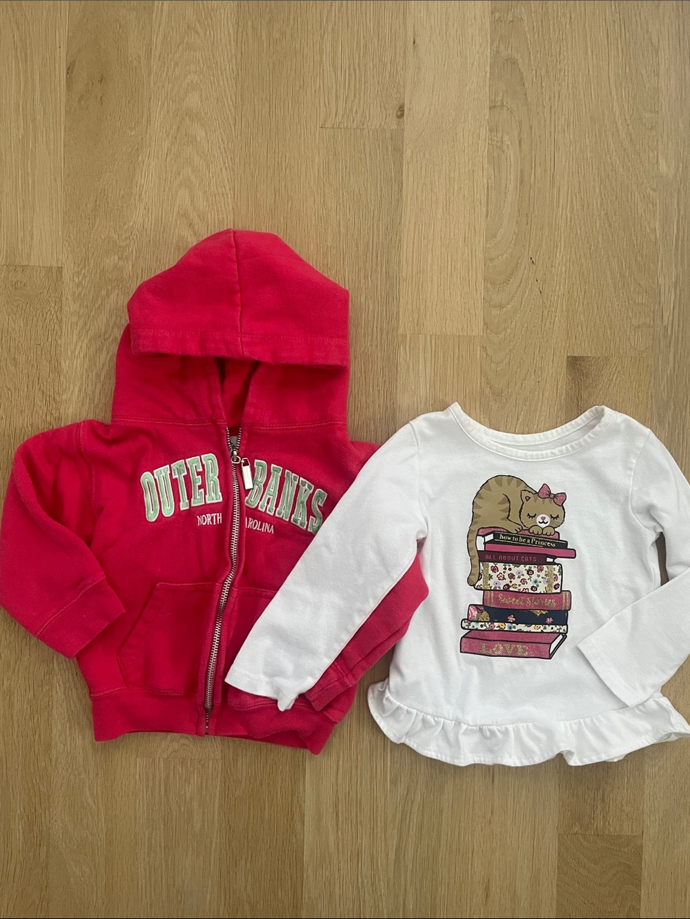Outer Banks Kids Red Zip-Up Hoodie with North Carolina Graphic and top